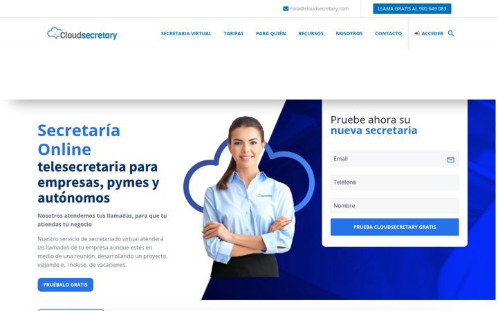 Captura de pantalla de cloudsecretary.es