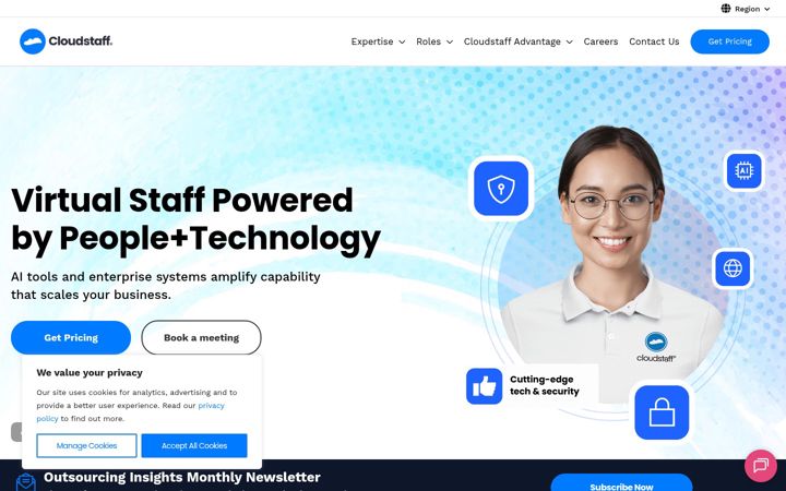 Screenshot of cloudstaff.com