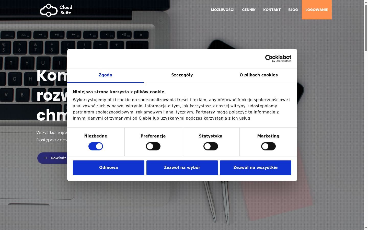 Snímka obrazovky banera súhlasu zobrazeného pred akoukoľvek interakciou