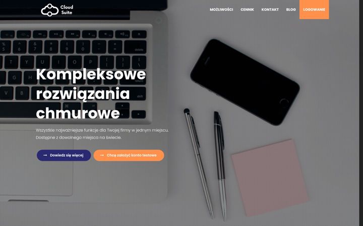 Screenshot stránky cloudsuite.pl