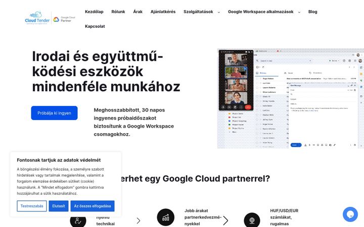 Screenshot του cloudtender.hu