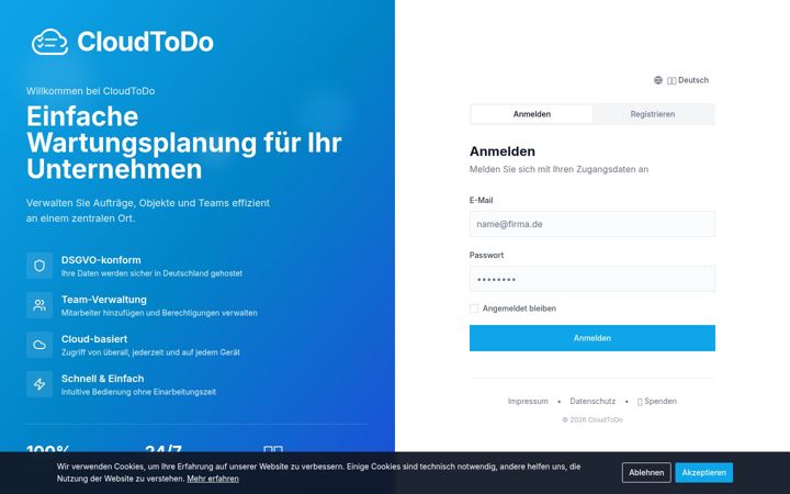 Screenshot of cloudtodo.de