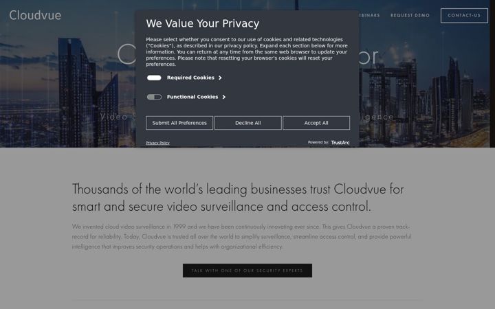 Screenshot of cloudvue.io