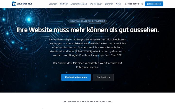 Screenshot of cloudwebdevs.de