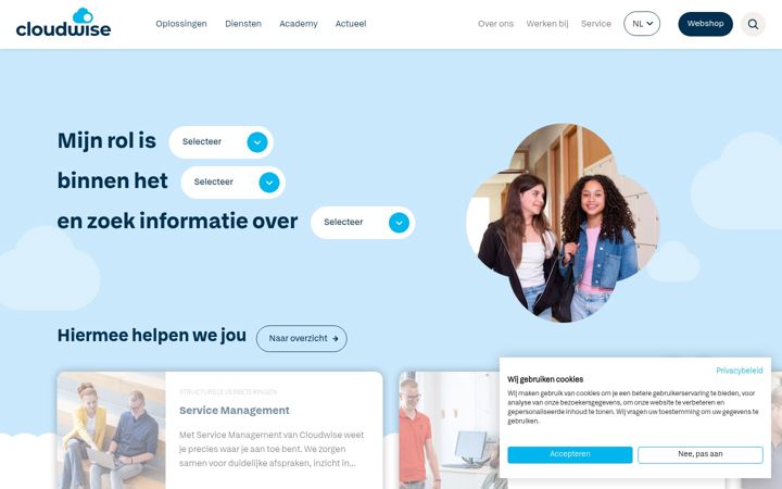 Snimka zaslona za cloudwise.nl