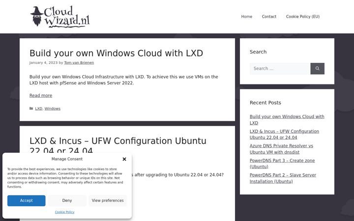 Snimka zaslona za cloudwizard.nl