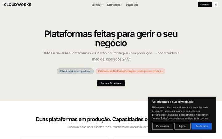 Captură de ecran a cloudworks.pt