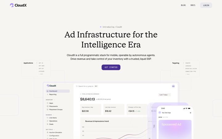 Skærmbillede af cloudx.io