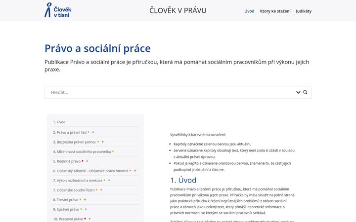 Skjámynd af clovekvpravu.cz
