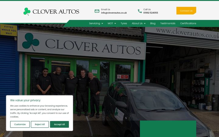 Zrzut ekranu cloverautos.co.uk