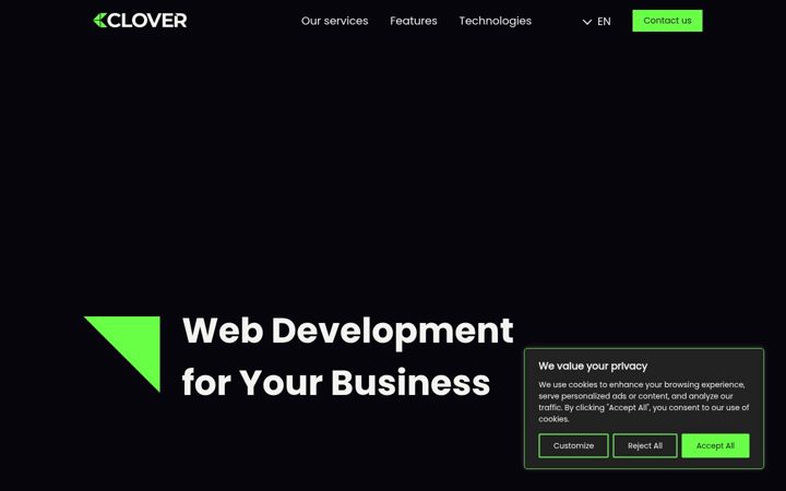 Captura de pantalla de cloverdigital.eu