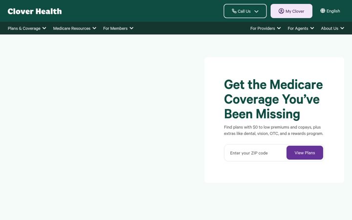 Captura de ecrã de cloverhealth.com