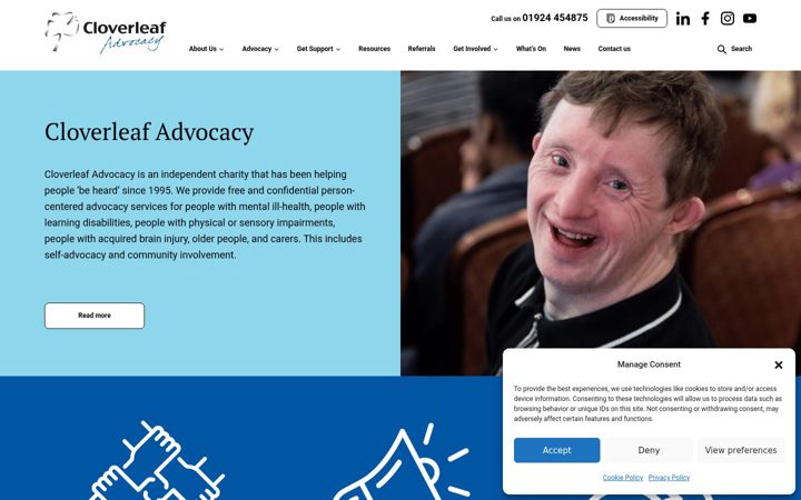 Screenshot of cloverleaf-advocacy.co.uk
