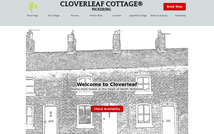 Screenshot of cloverleaf-cottage.co.uk