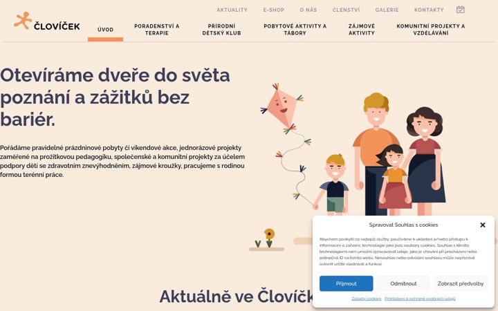 Skjámynd af clovicekbrno.cz
