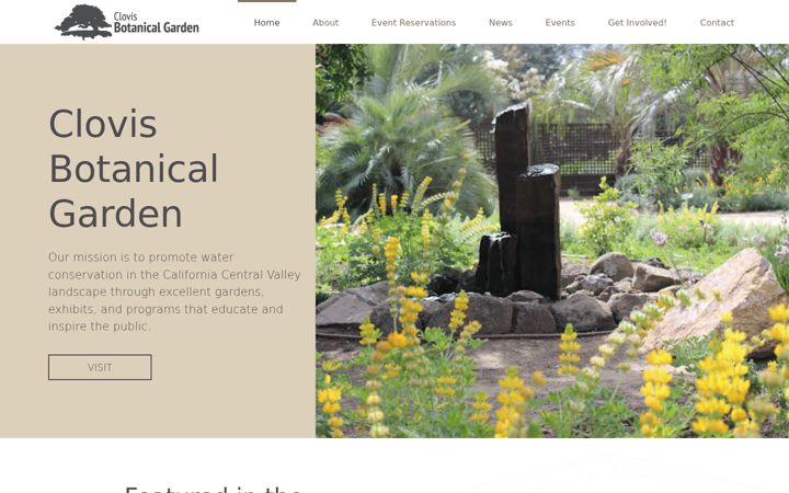 Captura de pantalla de clovisbotanicalgarden.org