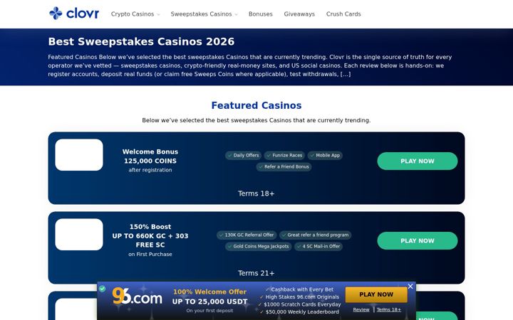 Screenshot of clovr.com