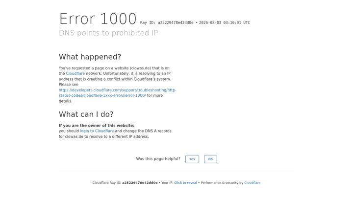 Screenshot of clowas.de
