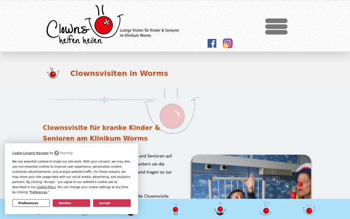 Screenshot of clowns-helfen-heilen.de