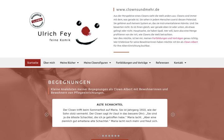 Screenshot of clownsundmehr.de