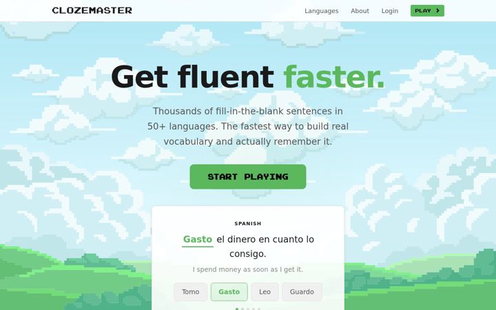 Képernyőkép: clozemaster.com