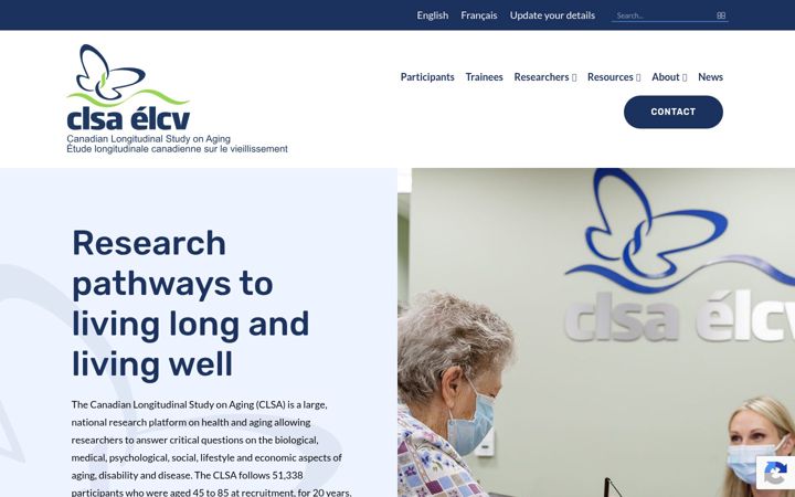 Skärmbild av clsa-elcv.ca