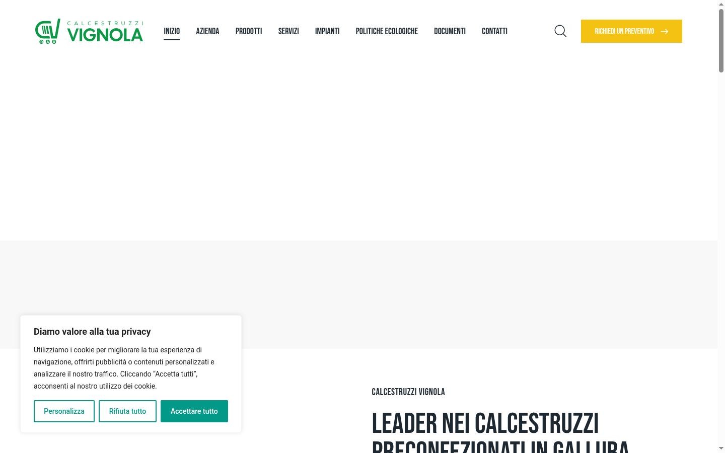 Screenshot des Einwilligungsbanners vor jeglicher Interaktion
