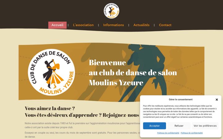 Snimka zaslona za club-danse-moulins-yzeure.fr