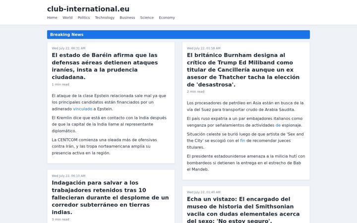 Screenshot of club-international.eu