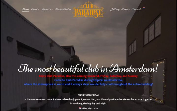 Snímek obrazovky club-paradise.nl