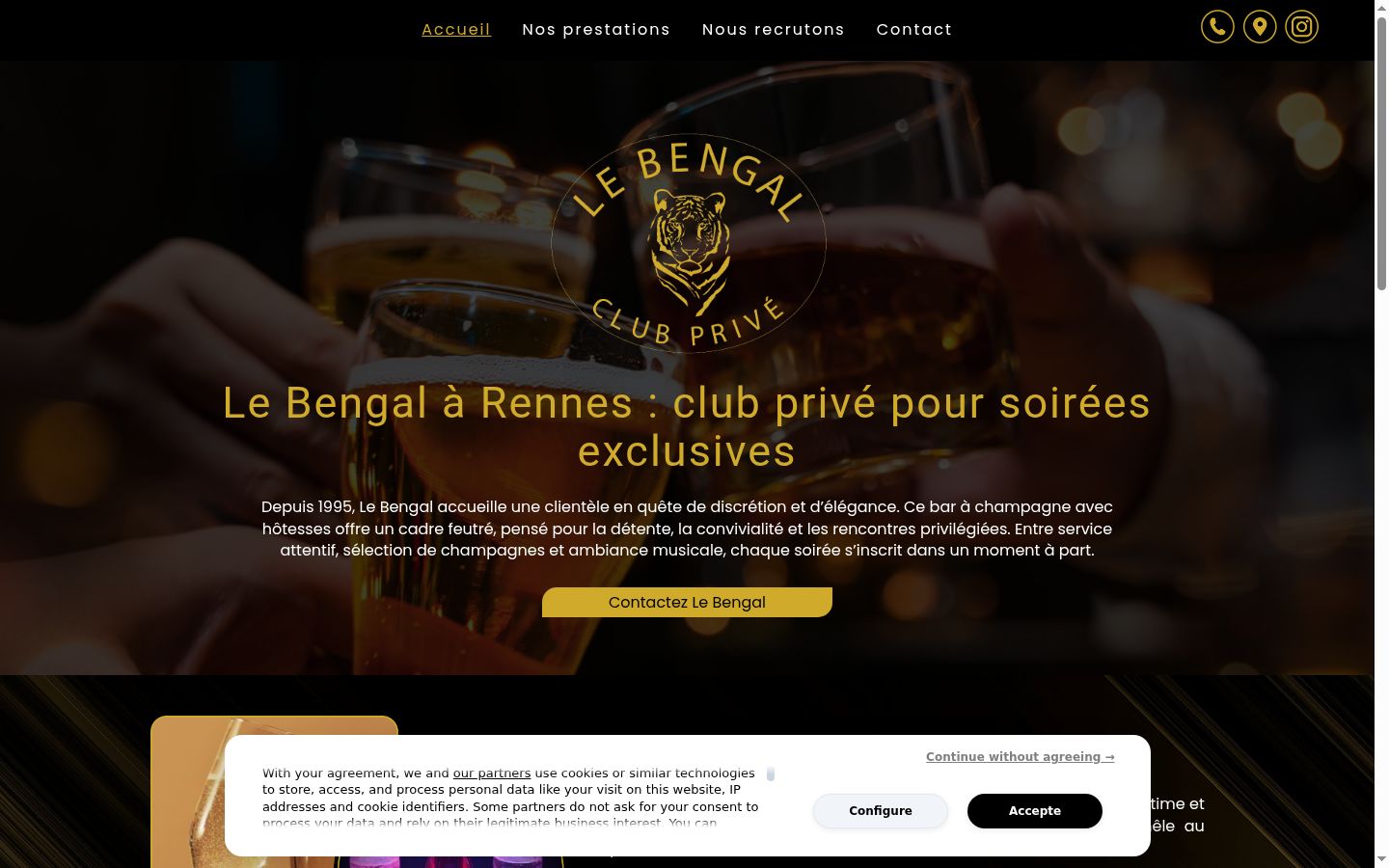 Screenshot of the consent banner shown before any interaction