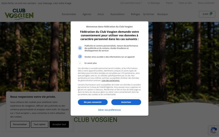 Captura de pantalla de club-vosgien.eu