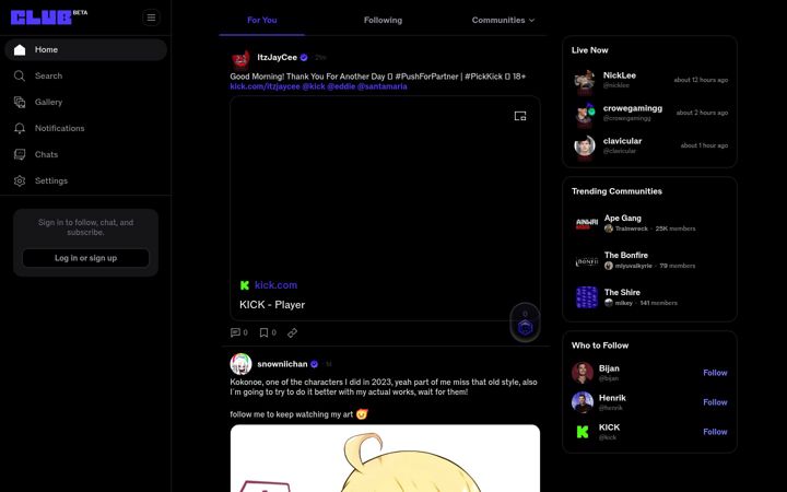 Screenshot of club.com