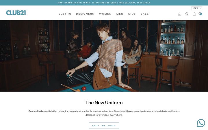 Screenshot of club21.com