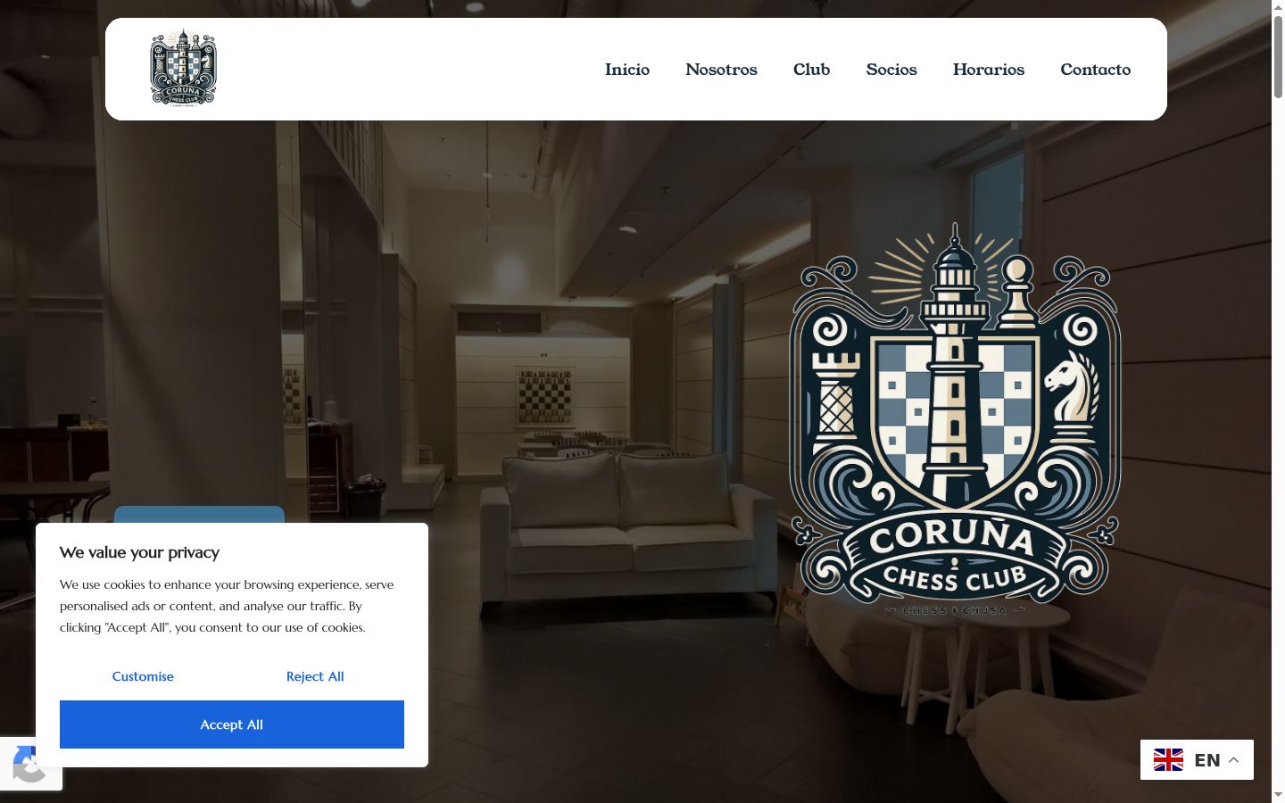 Captura de ecrã do banner de consentimento apresentado antes de qualquer interação