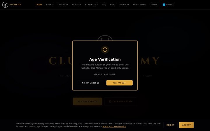 Screenshot of clubalchemy.co.uk
