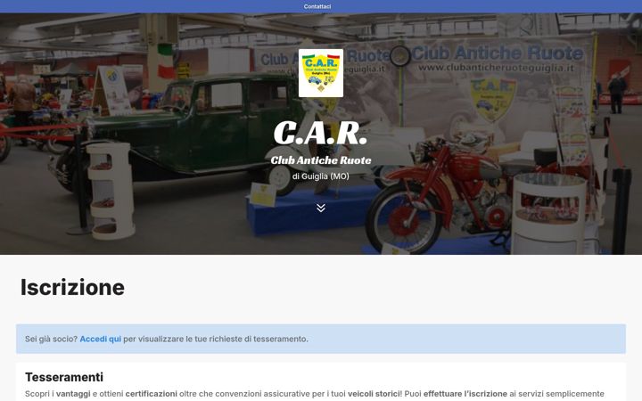 Screenshot of clubanticheruoteguiglia.it