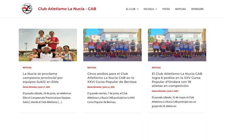Posnetek zaslona clubatletismolanucia.es