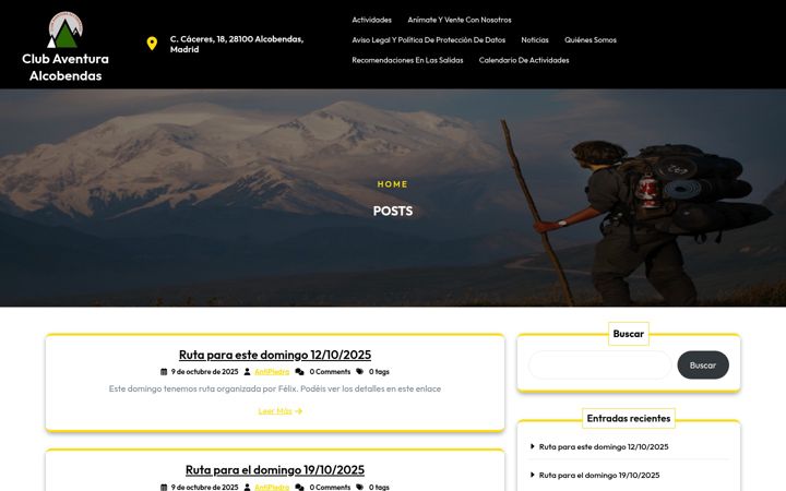 Posnetek zaslona clubaventuraalcobendas.es