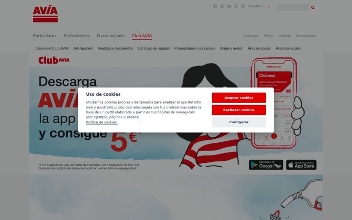 Posnetek zaslona clubavia.es