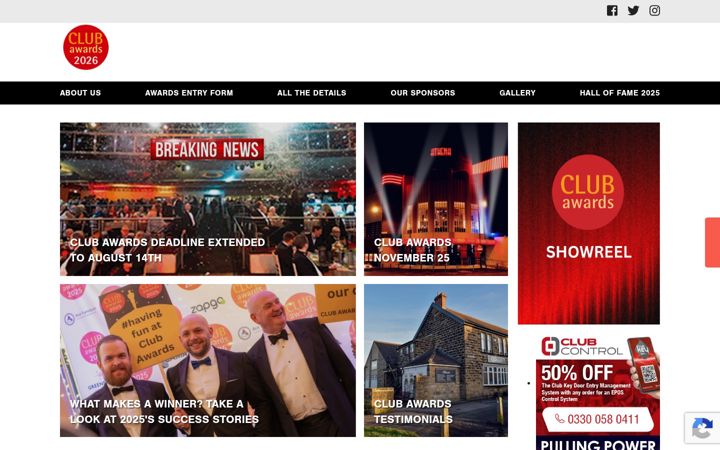 Screenshot of clubawards.co.uk