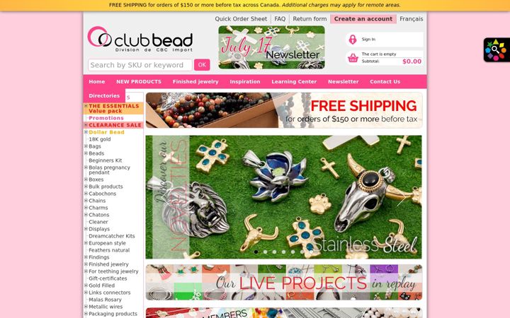 Screenshot of clubbead.com