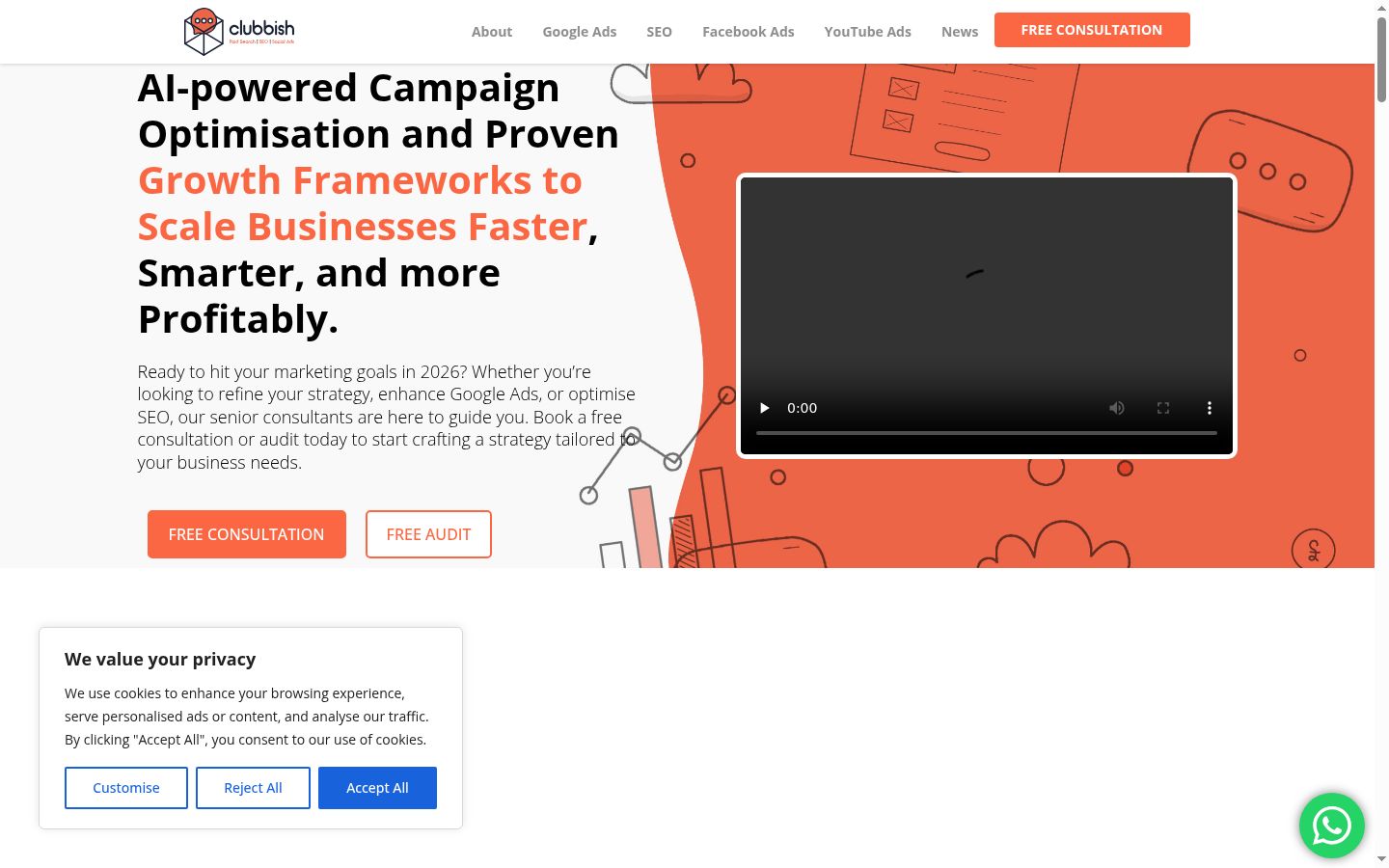 Screenshot of the consent banner shown before any interaction