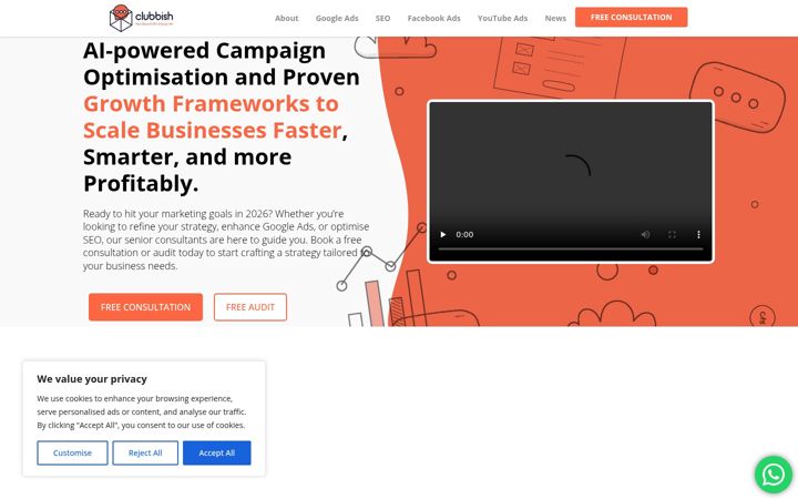 Screenshot of clubbish.co.uk