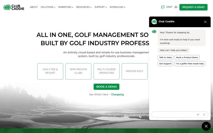 Screenshot of clubcaddie.com