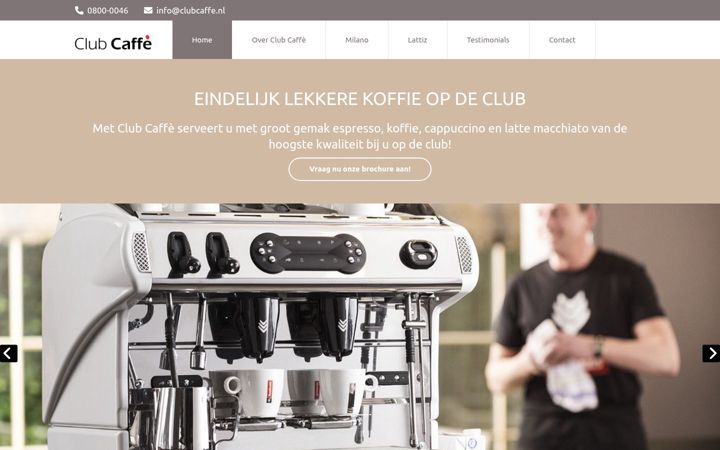 Snímek obrazovky clubcaffe.nl