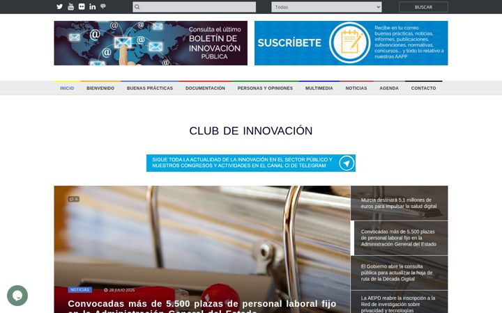 Ekraanipilt saidist clubdeinnovacion.es