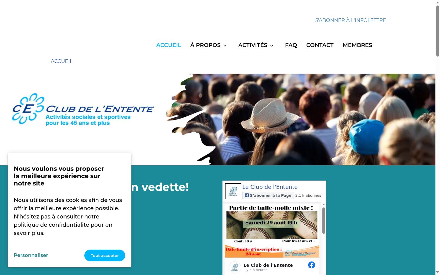 Screenshot of the consent banner shown before any interaction