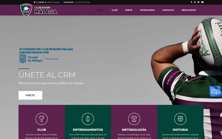 Snimka zaslona za clubderugbymalaga.es