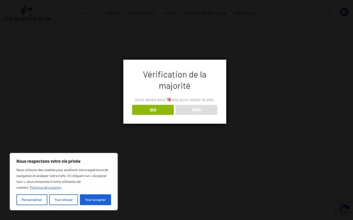 Screenshot stránky clubdesamisduvin66.fr